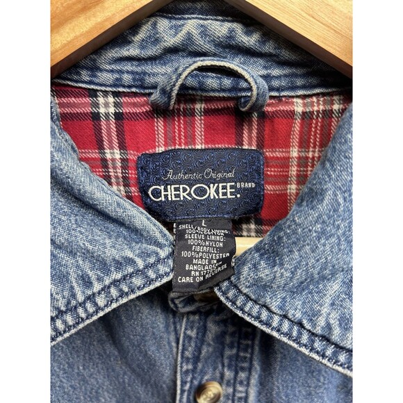 Vtg 90’s Cherokee Chore Jacket Flannel Lined Men’s Size Large Work Outdoor - Picture 5 of 12